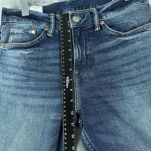 H&M Jeans Straight Leg Slim Fit Women Size 30/32 Acid Wash High Rise Blue - Picture 8 of 12